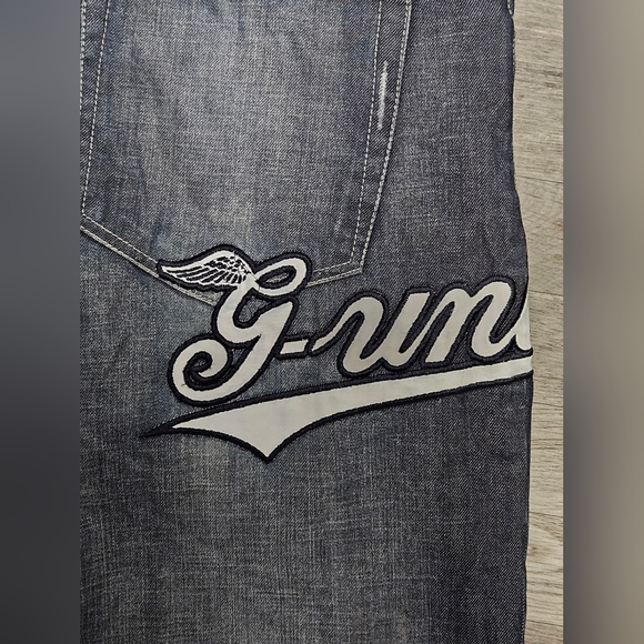 New Vintage Y2K G-Unit Spellout Blue Jeans 43X38 2006 Embroidered Baggy - Picture 4 of 16